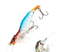 Shrimp Lure | 9 cm Realistic Artificial Baits for Dirty Water - Soft Reflective Fluorescent Bait for River, Beach, Sea, Catfish Glane
