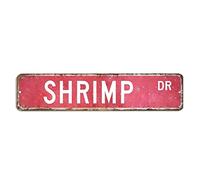 Shrimp Metal Sign Shrimp Sign Animal Street Signs Customized Shrimp Gift Wall Art Vintage Metal Wall Sign Wall Hanger Rustic Wall Decorations Home Decor For Cafe Bar Office Garage