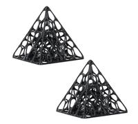 Shrimp Refuge Ornament for Aquariums, 2 Pack Geometric Pyramid Shelter for Juvenile Fish, 2.76in Lightweight Breeding Decor for Daily Rest Shrimp Shelter Aquarium Refuge Juvenile Fish Breeding Pyramid