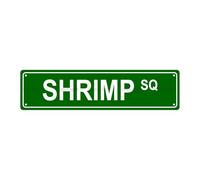 SHRIMP SQ Animal Metal Tin Street Sign Bar Cafe Garage Cave Home Room Wall Bathroom Farmhouse Garden Porch Patio Decor, 16 x 4 Inch