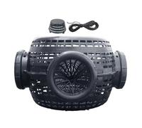 Shrimp Trap Basket - 4 Hole Anti Escape Fishing Cage, Foldable Metal Bait Catching Net Device, Durable Crab Minnow Captures Tool | Portable Aquatic Catching Equipment for Saltwater River Lake Pond