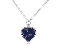 Shrimp Under Water Pet Ash Necklace Keepsake Memorial Heart Pendant Jewelry