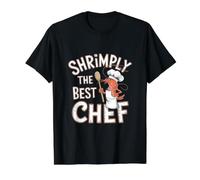 Shrimply The Best Chef Funny Cook Value Graphic T-Shirt, Men, Black, S