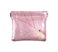 Shrimps Hot Peach Women PU Leather Coin Purse Convenient Organizing Pouches for Woman Girl, Shrimps Hot Peach, 4.33"(L) x 3.74"(W) x 0.39"(H), Classic