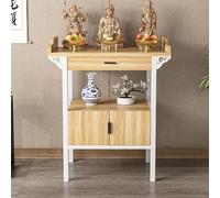 Shrine Altar with Doors and Drawers, Pooja Table for Buddha Statues, Offering Table for Tea, Yoga, Study Room, Elegant Design, 120 x 60cm