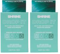 Shrine Drop-It AQUA Hair Dye Drops | Semi-Permanent Vegan Customisable Hair Colour | Mix with Conditioner | Vegan & Cruelty-Free | Temporary Hair Dye (Pack of 2)