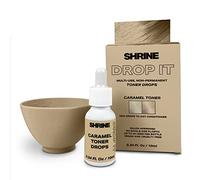 SHRINE Drop-It CARAMEL Toner | Customisable Anti-Brass Toning Drops to Remove Yellow Tones | Honey Blonde Finish | Vegan, Cruelty-Free, Damage-Free Conditioning Toner | 200 drops/bottle