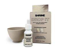 SHRINE Drop-It CHAMPAGNE Blonde Toner | Customisable Warm-Tone Enhancing Drops | Soft Champagne Blonde Finish | Vegan, Cruelty-Free, Damage-Free Conditioning Toner | 200 drops/bottle