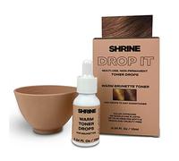 SHRINE Drop-It WARM BRUNETTE Toner | Customisable Chocolate Brown Toning Drops | Enhance Rich Brunette Colour| Vegan, Cruelty-Free, Damage-Free | Mix with Conditioner | 200 drops/bottle