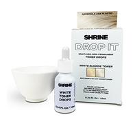SHRINE Drop-It WHITE BLONDE Toner | Customisable Anti-Brass Toner Drops to Remove Yellow Tones | Icy & Cool Blonde Finish | Vegan, Cruelty-Free, Damage-Free Conditioning Toner | 200 drops/bottle