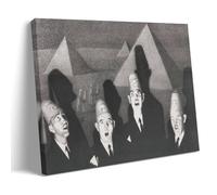 Shrine Quartet Surrealism Print by Grant Wood - Unique Wall Decor with Pyramids And Quartet Figures Canvas Wall Art Picture Prints Hanging Photo Gift Idea Decor Homes Artworks Frame 24x36inch(60x90cm)