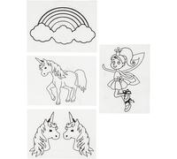 Shrink Plastic Sheets with Motives, sheet 10,5x14,5 cm, unicorn, 4sh (US IMPORT)