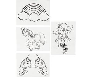 Shrink Plastic Sheets with Motives, sheet 10,5x14,5 cm, unicorn, 4sh (US IMPORT)