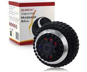 SHRINK Vibrating Massage Ball with 4-Speeds - Deep Tissue Trigger Point Massage Ball for Relieving Muscle Pain and Tension - Myofascial and Hip Flexor Release Tool for Physical Therapy