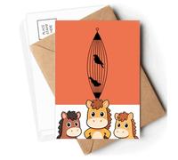 Shrinking Cage Outline Flying Postcards Envelopes Cards Mailing Year Horse