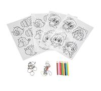Shrinky Dink Sheets Set, Cartoon Dinosaurs and Girls Pattern Shrinky Plastic Sheet Kit with 10pcs Key Rings and Small Lanyards DIY Accessories for Crafts, Jewelry Making