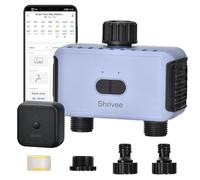 Shrivee Irrigation Computer, Wi-Fi, 2 Outputs, Irrigation Clock, Automatic Irrigation Control with App/Voice Control, for Garden, Greenhouse