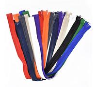 SHRJ 10Pcs 28Inch Separating Jacket Zippers for Sewing Jacket Coat Sports Suits Plastic Resin Zipper Replacement Bulk Kit, 10 Color