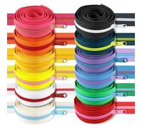 SHRJ 12Pcs 36 Yards Sewing Zippers #5 Nylon Coil in Assorted Colors with 120 Zipper Sliders Pull Head Zipper Repair Kit for DIY Tailor Sewing Crafts Supplies Clothes Bag