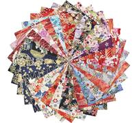 SHRJ 30Pcs 8"x 10" Fat Fabric Square Quilting Cotton Pre-Cut Bundles Japanese Style Floral Dragon Butterfly Common Carp Design for Patchwork DIY Sewing Craft Decorating Scrapbook