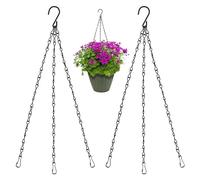 SHRJ 3Pcs 16" Black Hanging Chains for Basket Hanger Planters Holder, Indoor Outdoor Planting Ferns, Herbs, Succulent, Hanging Artificial Flowers, Lanterns, Bird Feeders, Flower Pot
