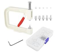 SHRJ Pearl Handmade Setting Machine with White Pearl Beads Rivet Studs and Tools Hand Press Machine for Decorating Clothes, Dresses, Bag, Hair Band DIY Crafts