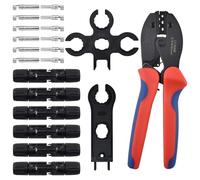 SHRJ Solar Panel Cable Crimping Connectors Tool Kit, Including Solar Crimper, Pairs Solar connectors, Spanner Wrench, Solar Wire Crimping Tool for PV Panel Cable Assembly and Installation