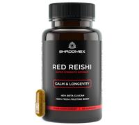 Shroomex Reishi Mushroom Capsules - 15:1 Dual Extract with 60% Beta Glucan | 60 High Strength Vegan Capsules | Calm, Stress & Sleep Support | Fruiting Body Only | Lab Tested | UK Made