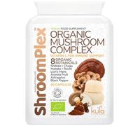 ShroomPlex - Organic Mushroom Complex - High Strength Immune Boosting Mushroom Blend with Lions Mane, Shiitake, Chaga, Maitake and Reishi - Plus Organic Black Pepper and Vitamin C - 90 Vegan Capsules