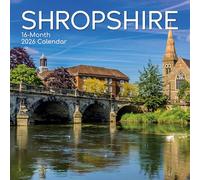 Shropshire 2026 16-Month Square Wall Calendar, Historic Landmarks and Landscapes, Scenic Britain