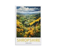 Shropshire England Vintage Travel Poster 08x12inch(20x30cm) Canvas Print for Living Room, Bedroom, Dorm, Home, Office Wall Decoration