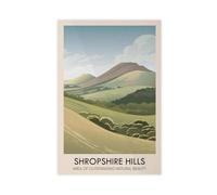 Shropshire Hills Canvas Poster for Office Decor Gift