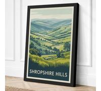 Shropshire Hills Vintage Canvas Wall Art Print 36x24 Inch