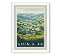 Shropshire Hills Vintage Framed Wall Art Print A4 (29.7×21cm) White, Wall Decor for Living Room, Bedroom, Office & Home, Ready to Hang, Art Gift