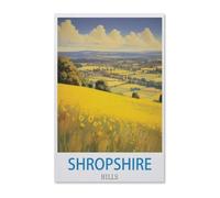 Shropshire Hills Vintage Travel Poster，Jigsaws Puzzles 1000 Pieces Classic Jigsaws Educational Games Toys，Best Gift for Adults and Kids（38x26cm）-F13