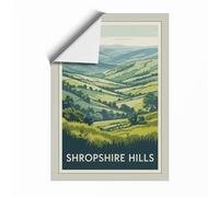 Shropshire Hills Vintage Unframed Wall Art Print A4 (29.7×21cm), Wall Decor for Living Room, Bedroom, Office & Home, Art Gift