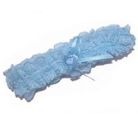 Shropshire Supplies Ladies Bridal Lace Garter (Blue Rosebud)