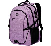 SHRRADOO Anti Theft Laptop Backpack Travel Backpacks with Combination Lock for Women Men High School College Backpack Computer Bag Fits 17 Inch Laptop,Purple