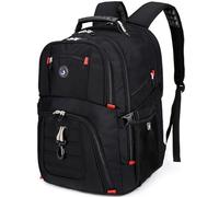 SHRRADOO Extra Large 52L Travel Laptop Backpack with USB Charging Port Fit 17 Inch Laptops for Men Women (Black)