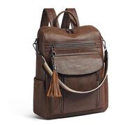 Shrrie Laptop Backpack for Women 15.6 inch,Travel Leather Backpack Purse Nurse Teacher Carry on Backpack,College Business Work Casual Daypack,Crazy Horse Brown01