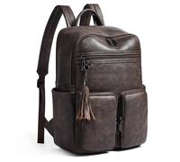 Shrrie Laptop Backpack for Women 16 Inch,Vegan Leather Travel Backpack Purse Work Business Computer Backpacks Teacher Nurse College Laptop Bookbag Casual Daypack,Two-toned Coffee