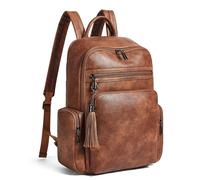 Shrrie Laptop Backpack for Women,Designer Vegan Leather Backpack for Women 16 Inch Computer Backpacks with Laptop Compartment for Business Work College Travel-Brown