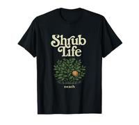 Shrub Life Retro Swirl Forest Peach Cottagecore Design T-Shirt