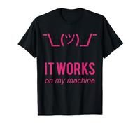 Shrug It Works On My Machine Funny Programmer Excuse Design T-Shirt
