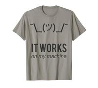 Shrug It Works On My Machine Funny Programmer Excuse Design T-Shirt