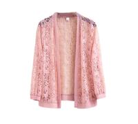 Shrug Womens Bolero Cardigan,Women'S Bolero Shrug Short Shawl Summer Lightweight Open Front Mesh Cardigan Festival Jacket Floral Lace Blouse Jacket Elegant Beach Cover-Ups For Dresses,Pink,Xl