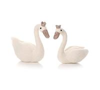 Shruti Original - Christmas Decs - Felt Swans - w/Crowns, S/2