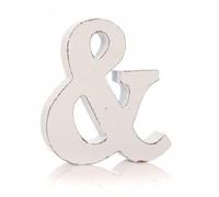 Shruti White Wooden Letter Alphabet A-Z Wedding Home Name Mr & Mrs Baby Freestanding Decoration (&)
