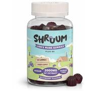 SHRUUM Lions Mane Gummies 2000mg - Mushroom Gummies for Focus & Clarity Without Caffeine - Sugar Free, Vegan, with Vitamin B6 - Blueberry - 60 Count (30 Day Supply)