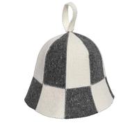 SHSH trade group Wool Sauna Hat Checkered Sauna Hat Finnish Sauna Hat for Men Women Wool Sauna Hat Banya Hat for Men Sauna Cap for Men (US, Numeric, 7 3/8, White and Grey), White and Grey, 7.375